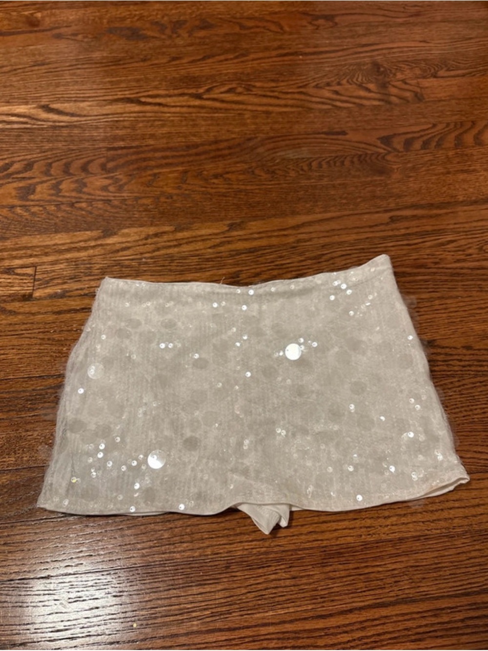 SHEIN White Sequin Mini Skirt